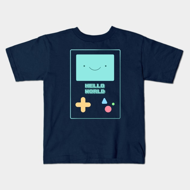 Cute Adventure Time Bmo Hello World Programmer Programming Female Kids T-Shirt by yellowpomelo